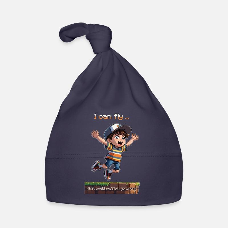Le gars de la mouche 8bit - Bonnet bio Bébé - marine