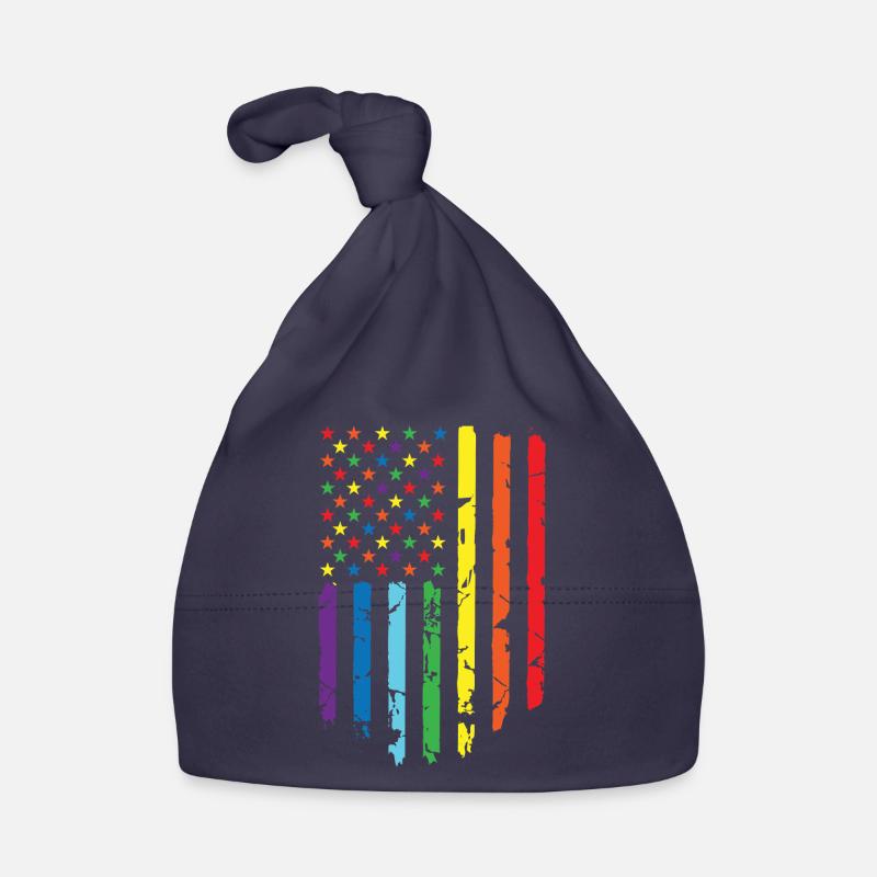 Rainbow flag with star pattern Organic Baby Cap