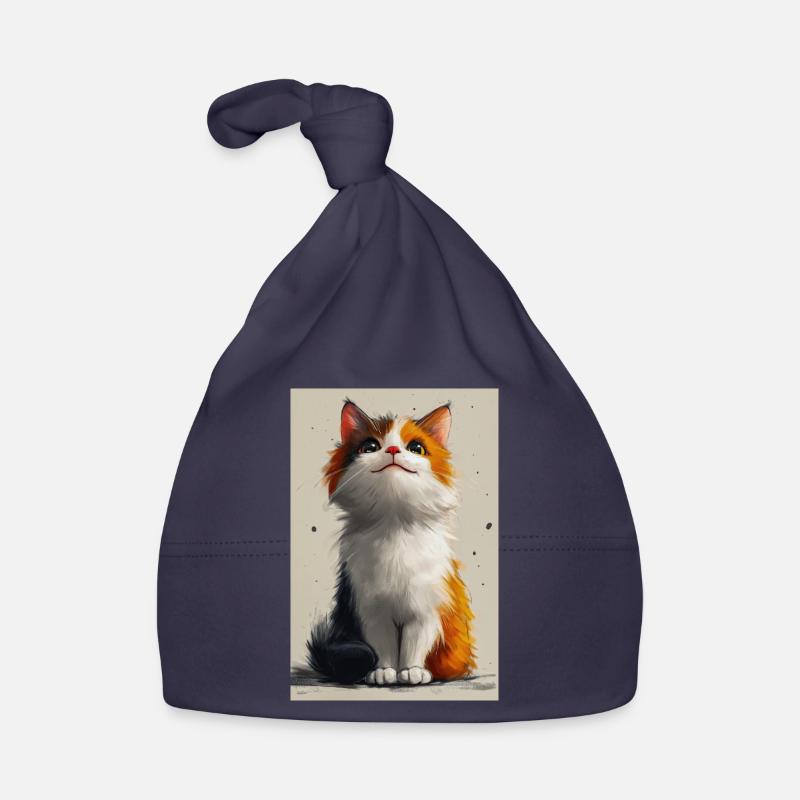 Poster Illustration de Chat mignon Bonnet bio Bébé