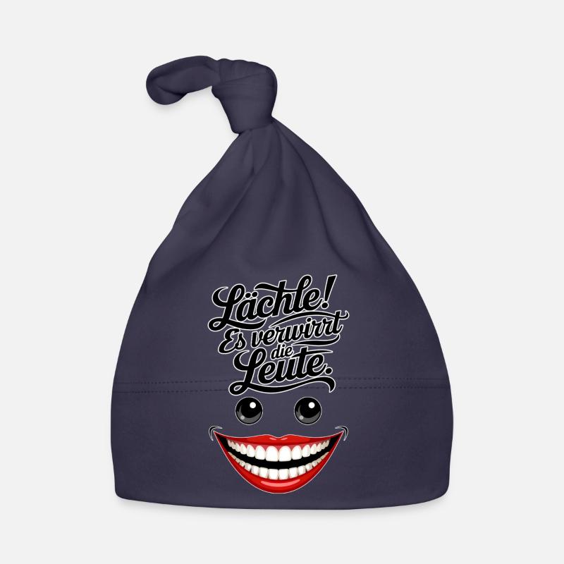 Always smiling - Organic Baby Cap - navy