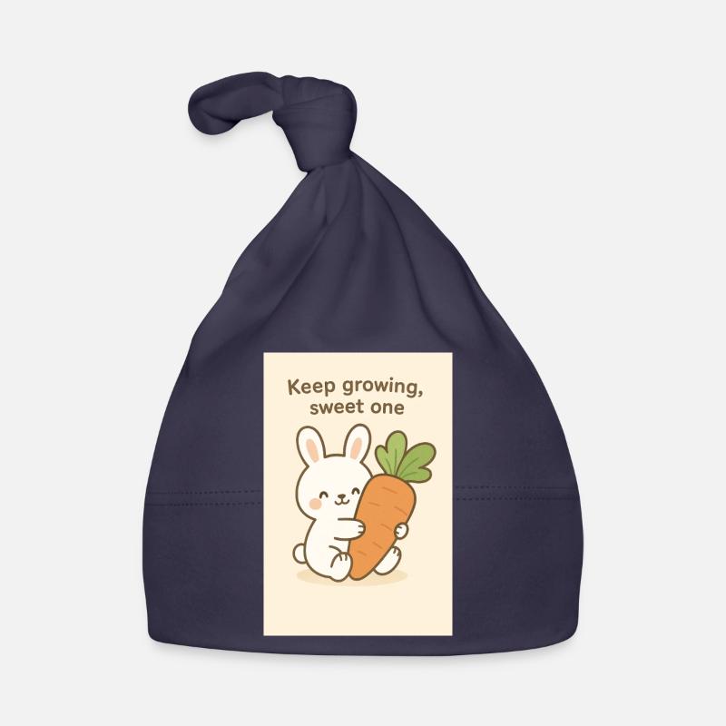 Kawaii Bunny Umarmt Riesenkarotte Baby Bio-Mütze