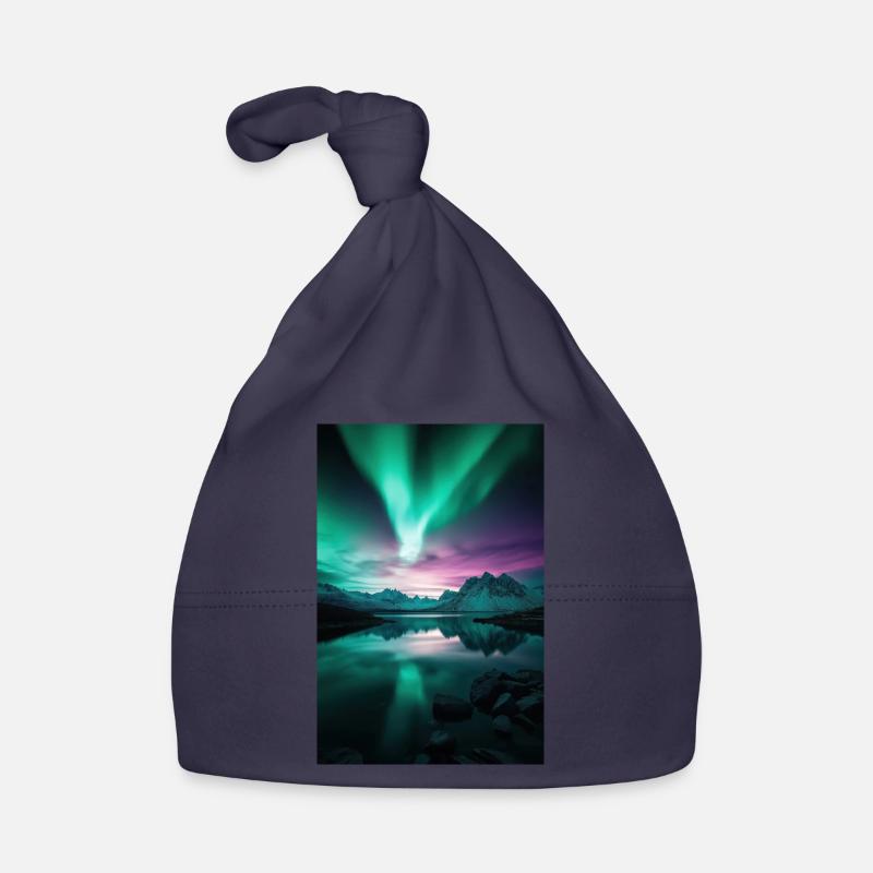 Aurora Over Arctic Peaks Organic Baby Cap
