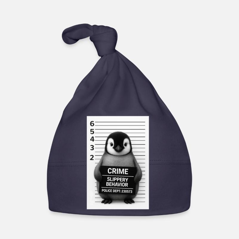 Penguin in the interrogation – Slippery on it Organic Baby Cap