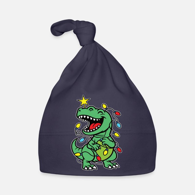 Stylish print with "Tree Rex" Dino Christmas tree Organic Baby Cap