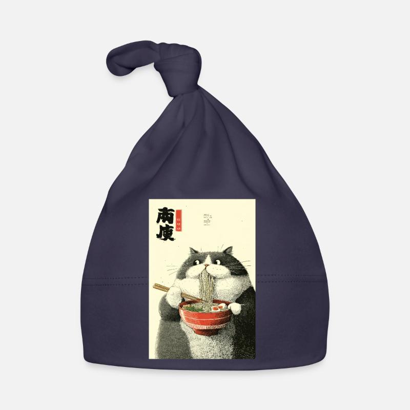 Ramen Cat Ukiyo-e Charm Organic Baby Cap