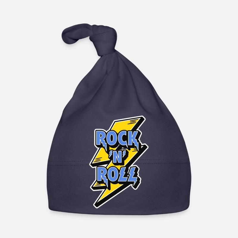Rock'n'Roll-Logo mit Blitz Baby Bio-Mütze