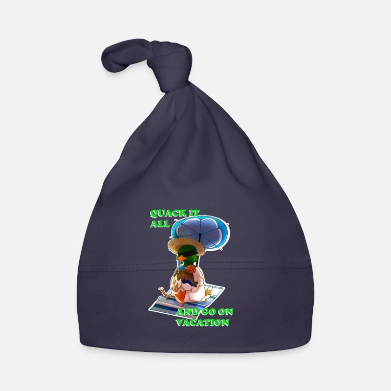 Thème du canard drôle pour l’été (vert) Bonnet bio Bébé