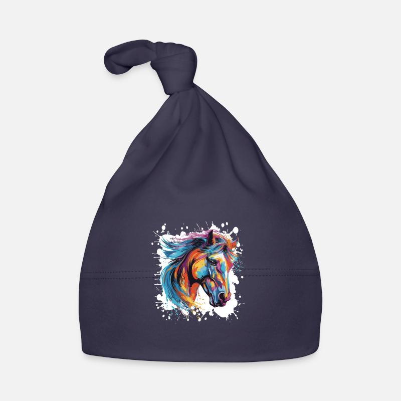 Pferd Tier Pop Art Kopf Baby Bio-Mütze