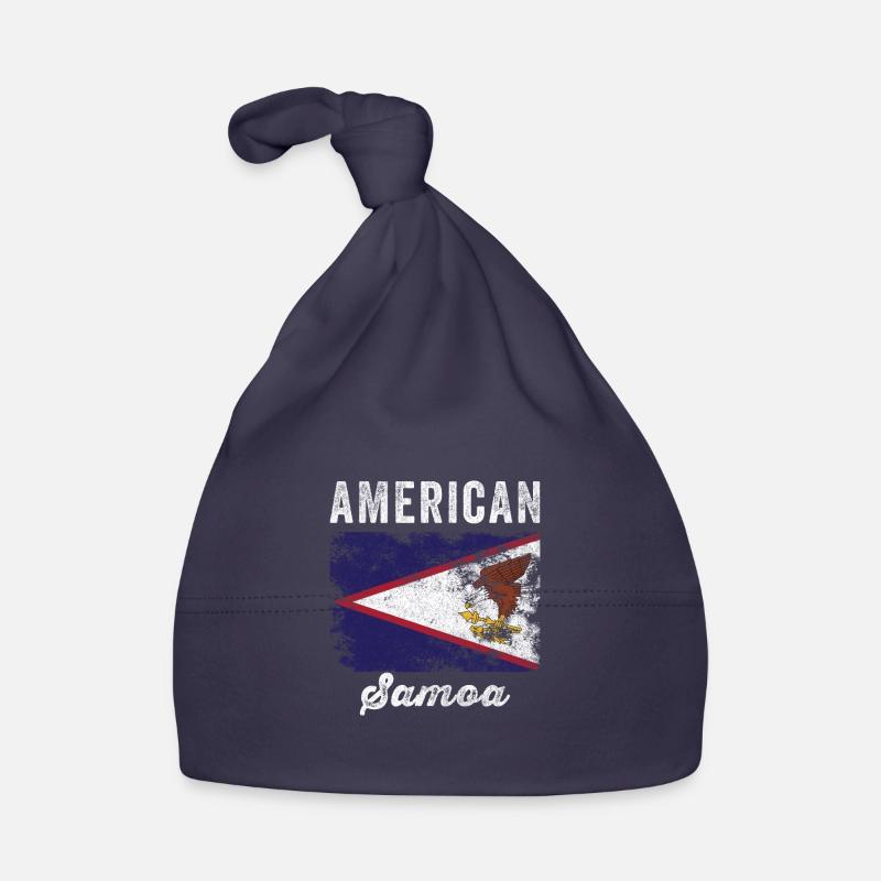 American samoa Flag Distressed Organic Baby Cap