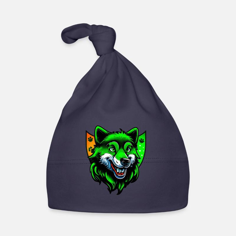 St. Patrick's Day Wolf in irischen Farben Baby Bio-Mütze