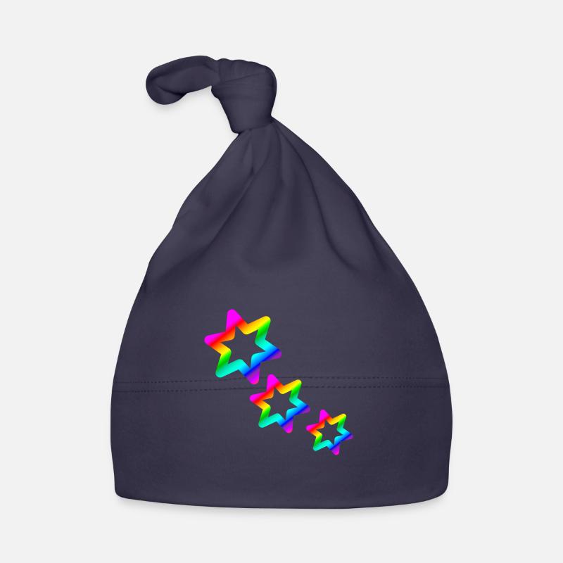 bunte Sterne Regenbogen Baby Bio-Mütze