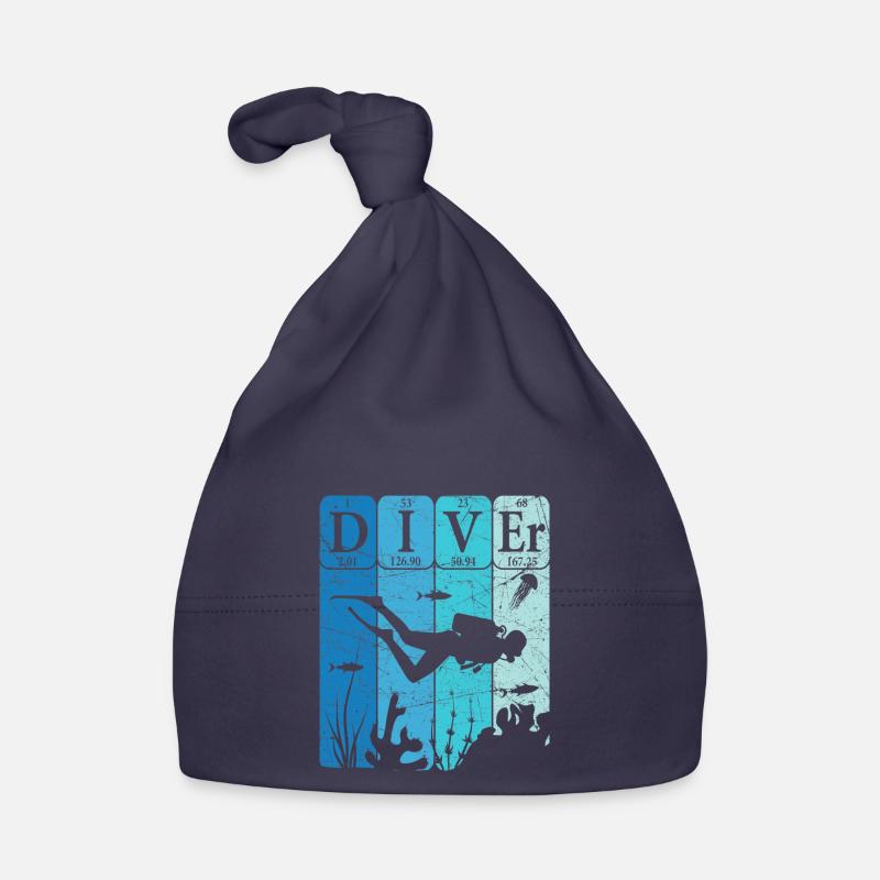 Scuba Diver Periodic Table Elements Retro Organic Baby Cap