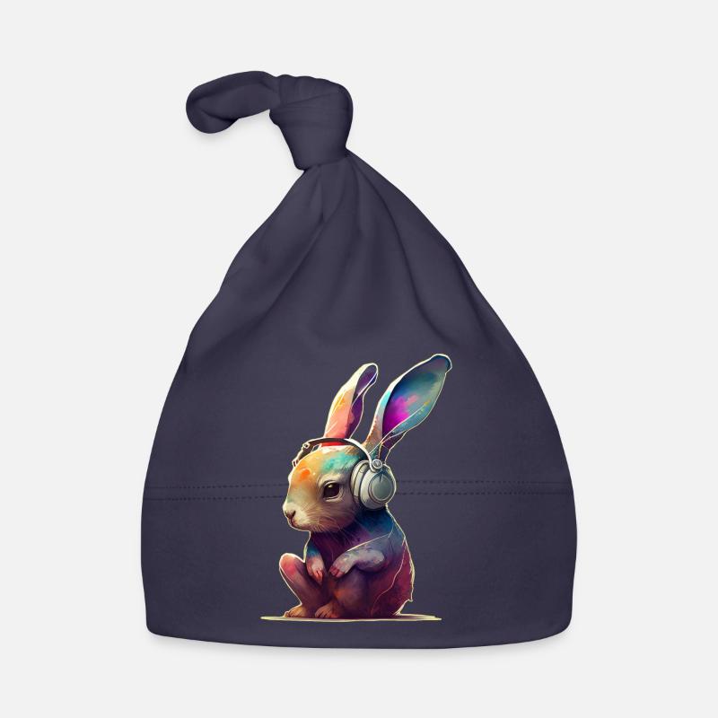 Lapin avec casque DJ Bonnet bio Bébé