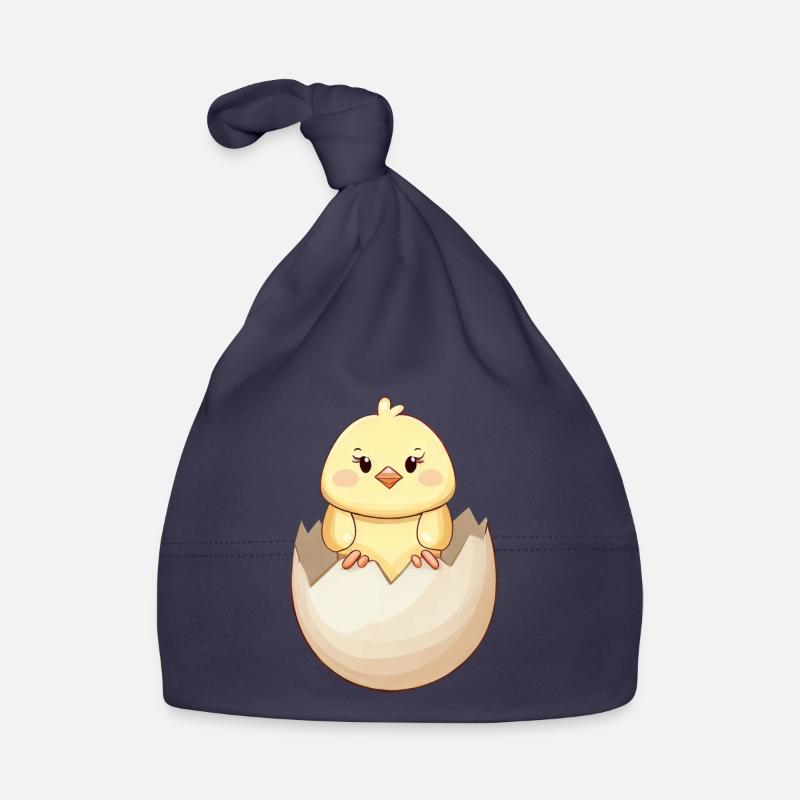 Cute kawaii chick, hatching from eggshell Organic Baby Cap