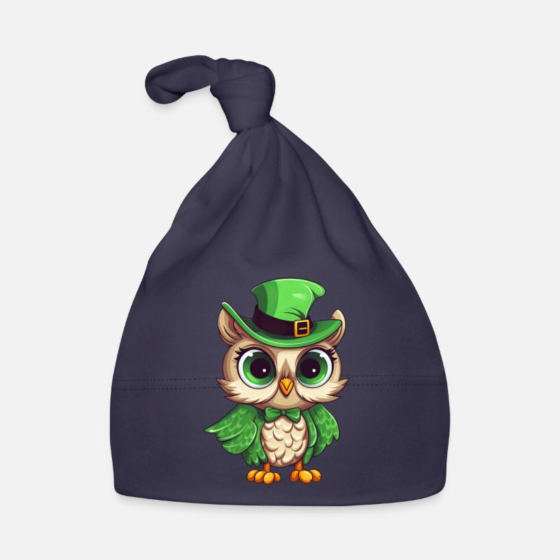 Conception de la Saint-Patrick de hibou comique mignon Bonnet bio Bébé