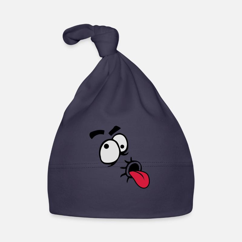 Drôle Comic Face Cool Tongue Stick Out - Bonnet bio Bébé - marine