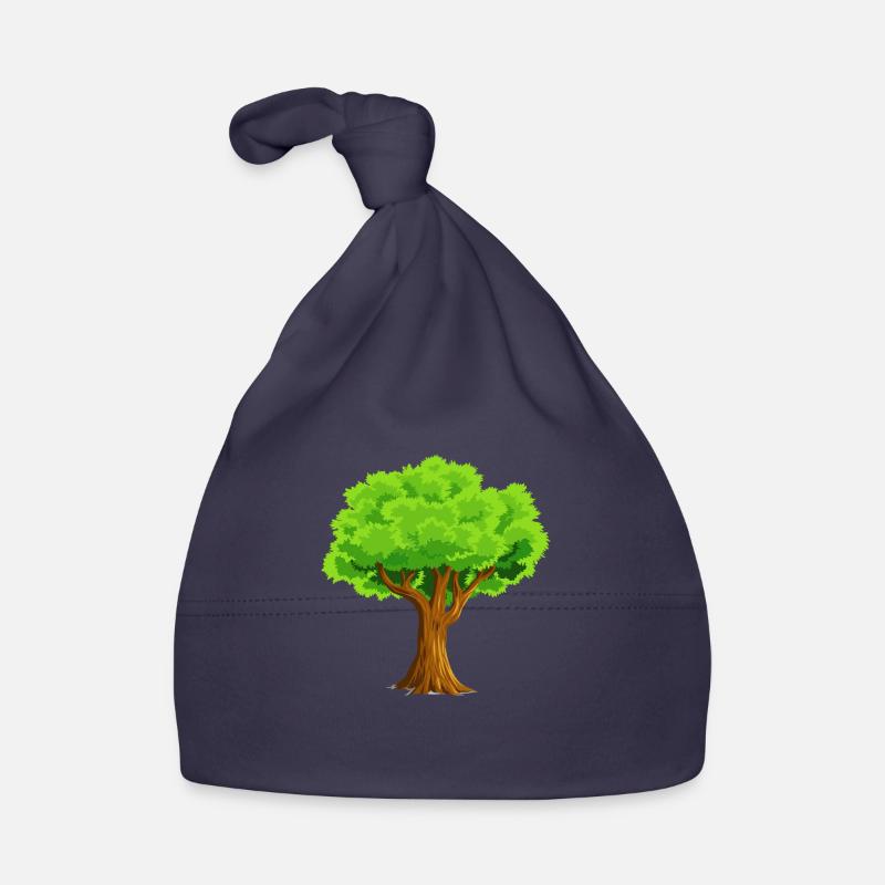 tree - Organic Baby Cap - navy