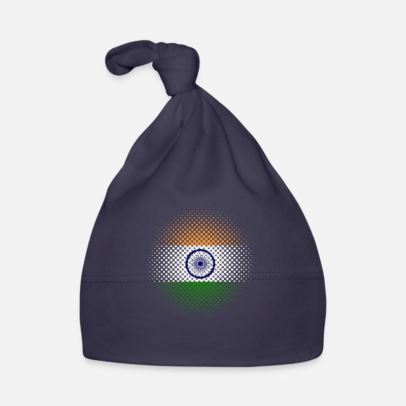Inde Drapeau Used Look Drapeau indien Vintage Bonnet bio Bébé