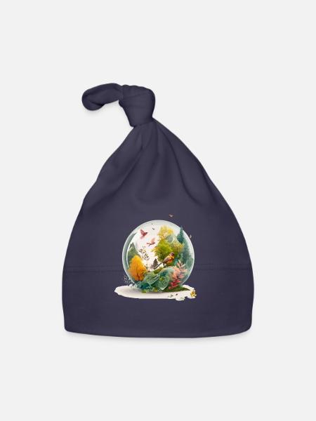 The miniature drill - Organic Baby Cap - navy - Front