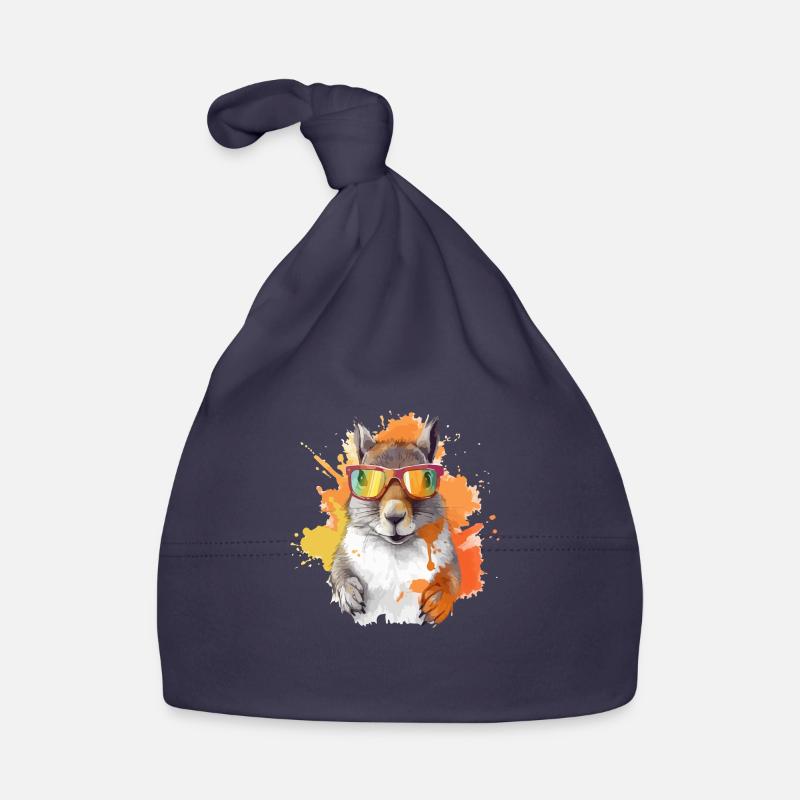Tom, das Eichhörnchen mit Brille Baby Bio-Mütze