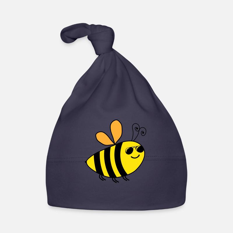 Abeille - Bonnet bio Bébé - marine