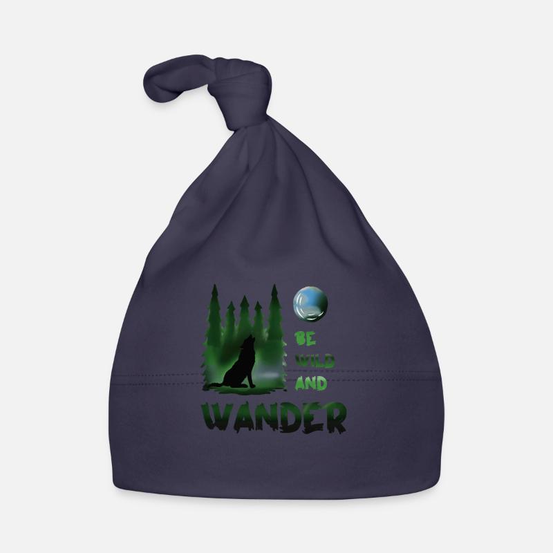 Be wild and wander Wolf Organic Baby Cap