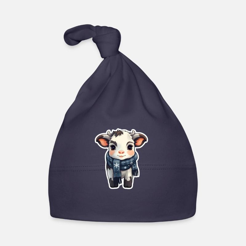 Veau en hiver avec écharpe Bonnet bio Bébé