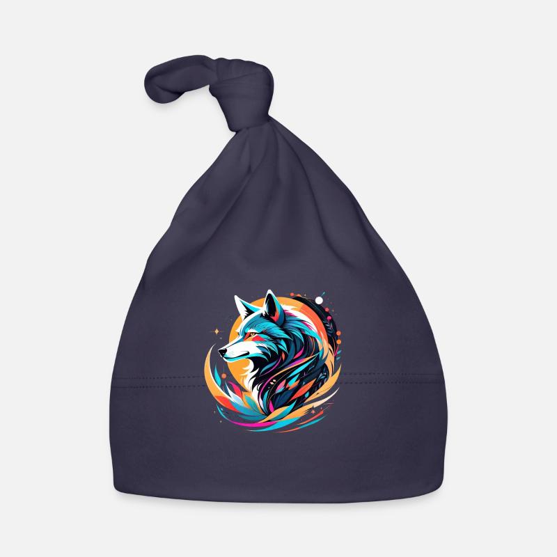 Wolf and Mountain - Protective Nature Organic Baby Cap