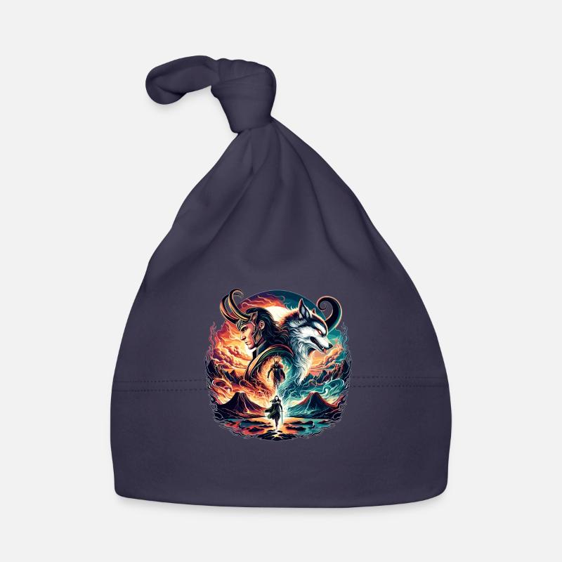 Le choc des dieux de Midgard - Vikings Fantasy - Bonnet bio Bébé - marine