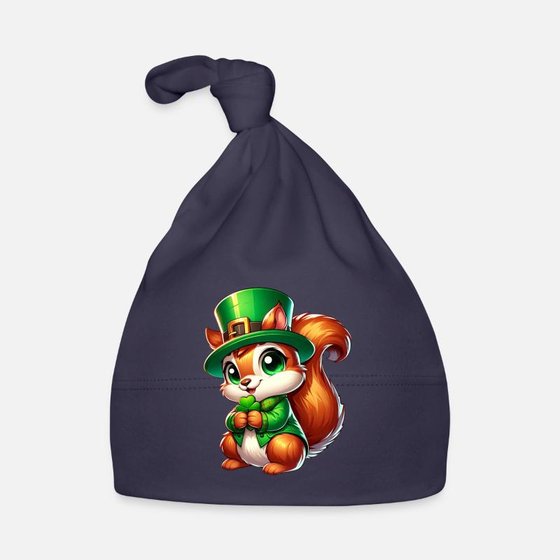 Conception de bande dessinée écureuil mignon de la Saint-Patrick Bonnet bio Bébé
