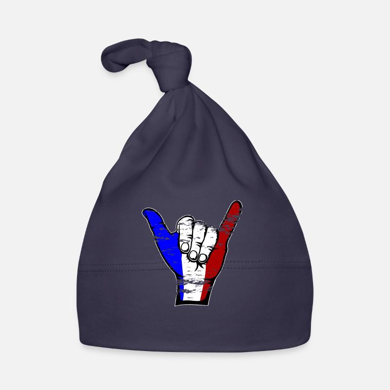 Symbole de surf du drapeau de la France utilisé - Bonnet bio Bébé - marine