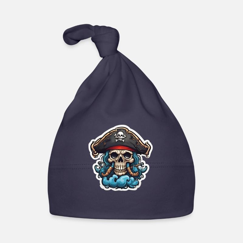 LOGO PIRATE 5 - Bonnet bio Bébé - marine