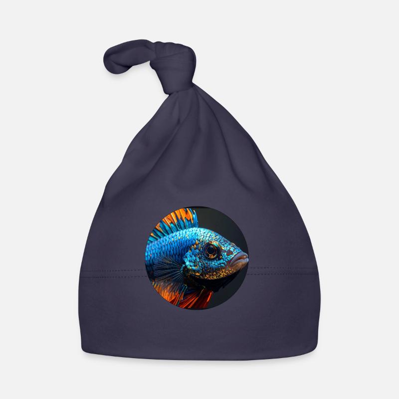 Fish,colorful,sequins,glitter,blue Organic Baby Cap