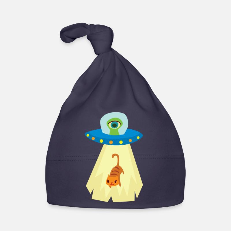 chat abductions - Bonnet bio Bébé - marine