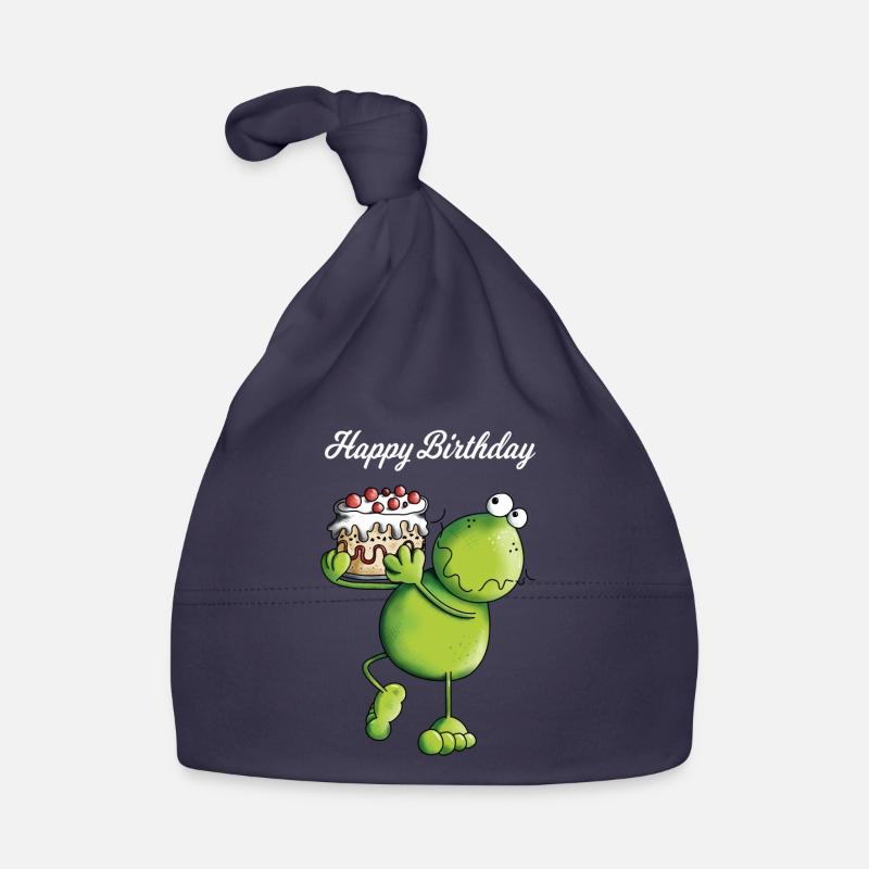 Frosch trägt Kuchen Baby Bio-Mütze