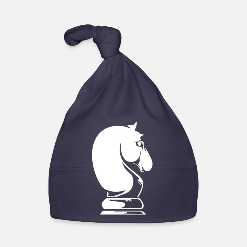 Échecs échecs cavaliers - Bonnet bio Bébé - marine