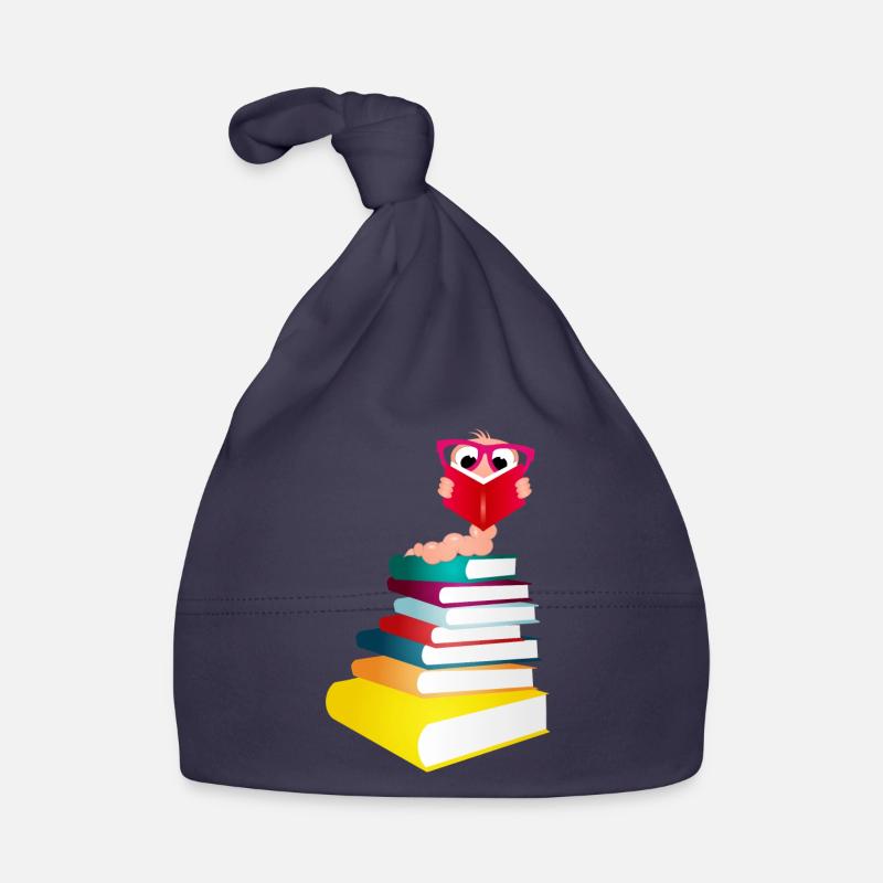 Knowledge-thirsty bookworm while reading a book Organic Baby Cap