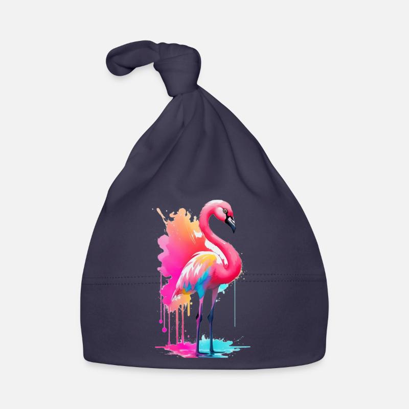 Flamant - Bonnet bio Bébé - marine