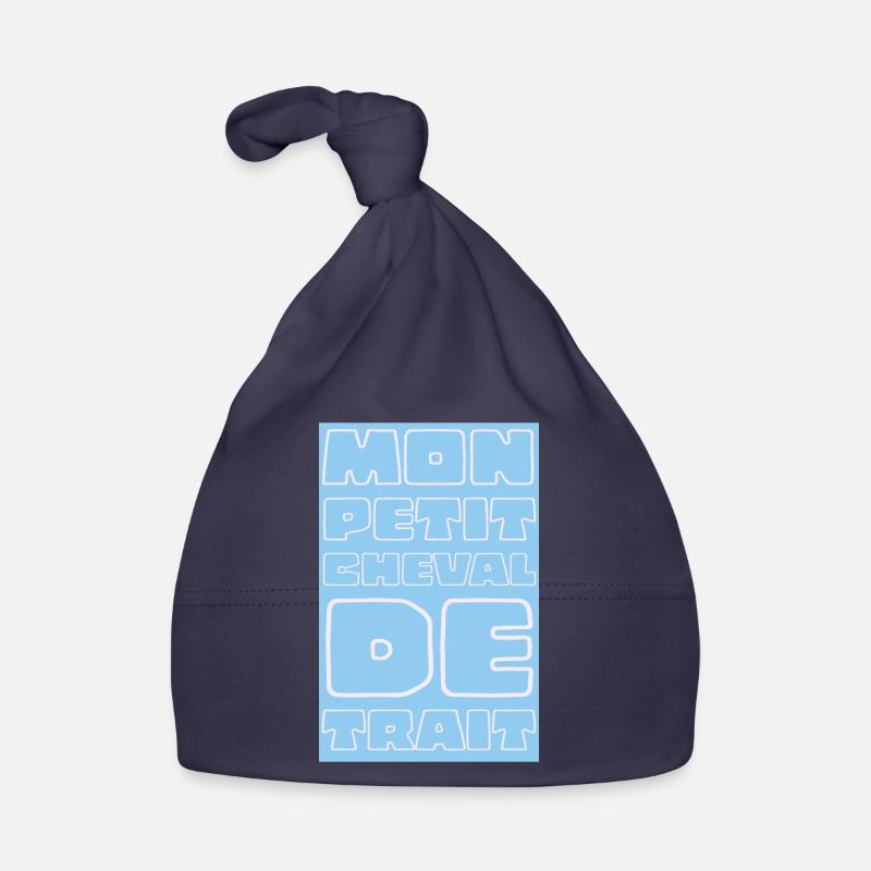 Mon petit cheval de trait - Bonnet bio Bébé - marine