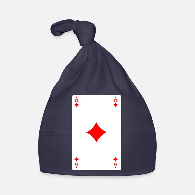 Carte à jouer As de Carreau - Bonnet bio Bébé - marine