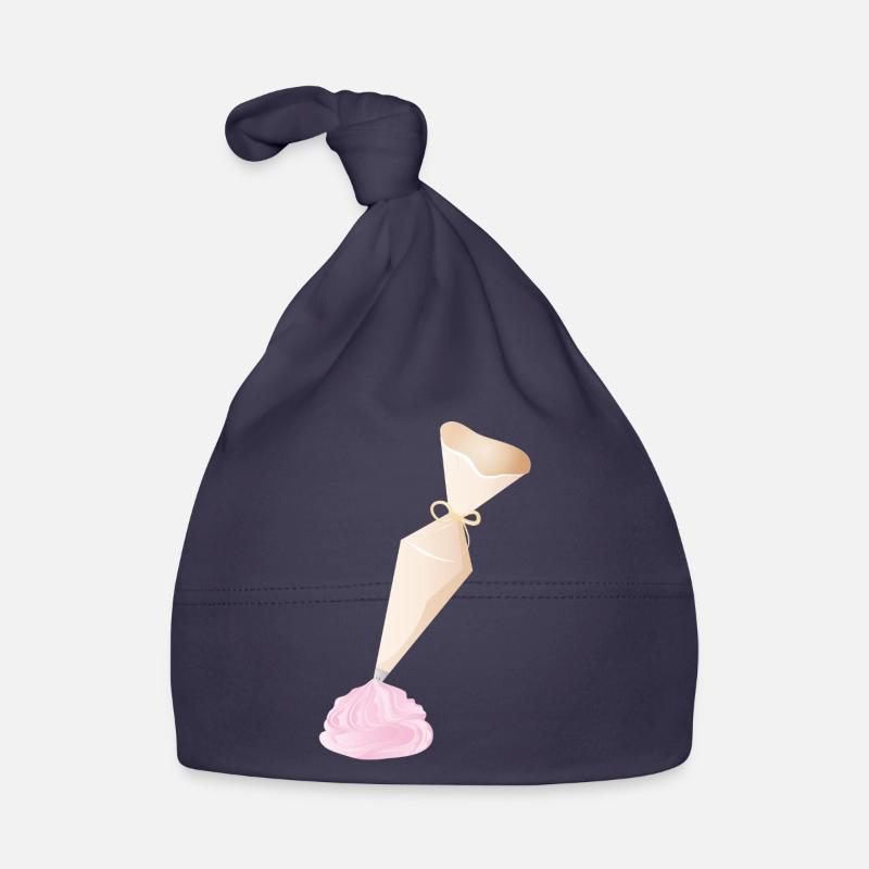 Sahnespritzbeutel mit rosa Häubchen Baby Bio-Mütze