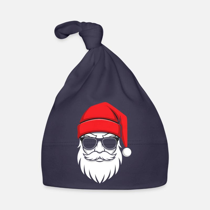 Cooler Santa mit Bart und Sonnenbrille Baby Bio-Mütze