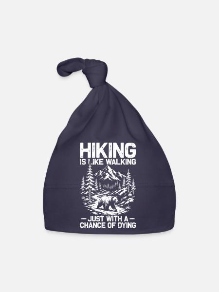 Hiking is like walking Wandern Berge Bergsteigen - Baby Bio-Mütze - Navy - Vorne