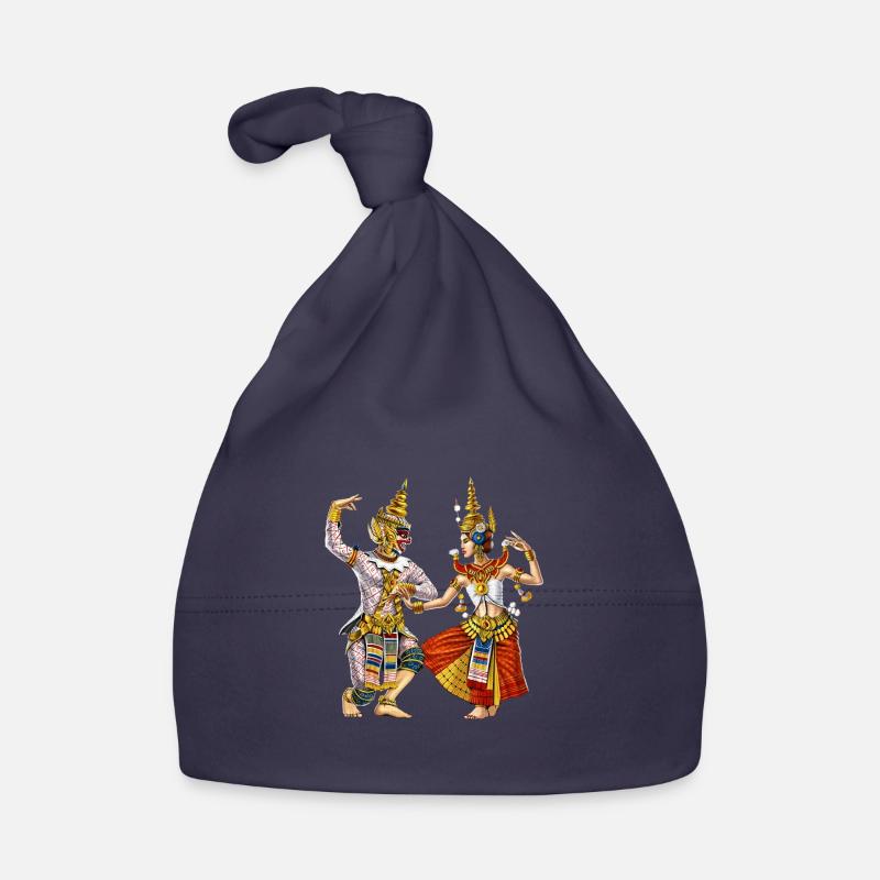 Danse khmère apsara cambodgienne - Bonnet bio Bébé - marine