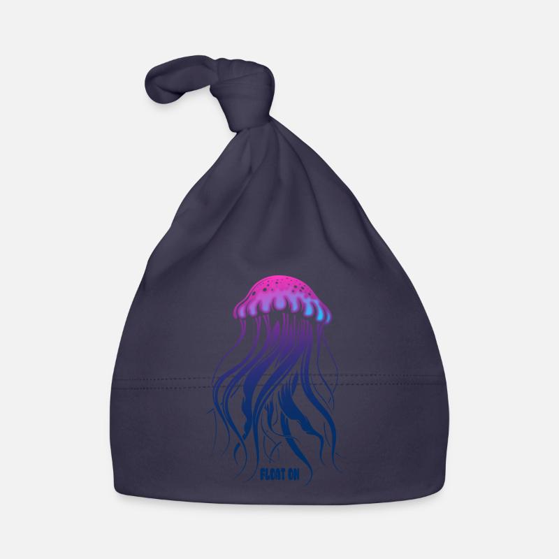 Float on, jellyfish with tentacles, sea creatures Organic Baby Cap