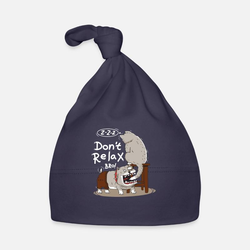 Dog eggs sleeping cat - Organic Baby Cap - navy