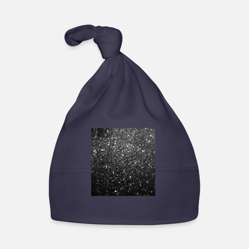 Scintillante glitter nero Cappellino ecologico per neonato