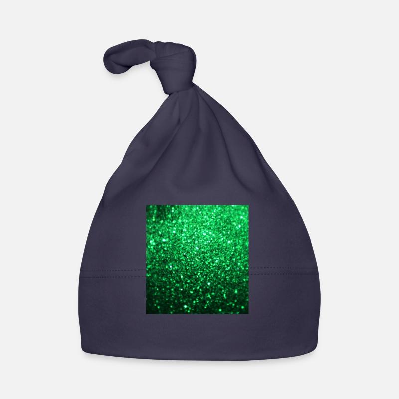 Sparkling Green Glitter Organic Baby Cap