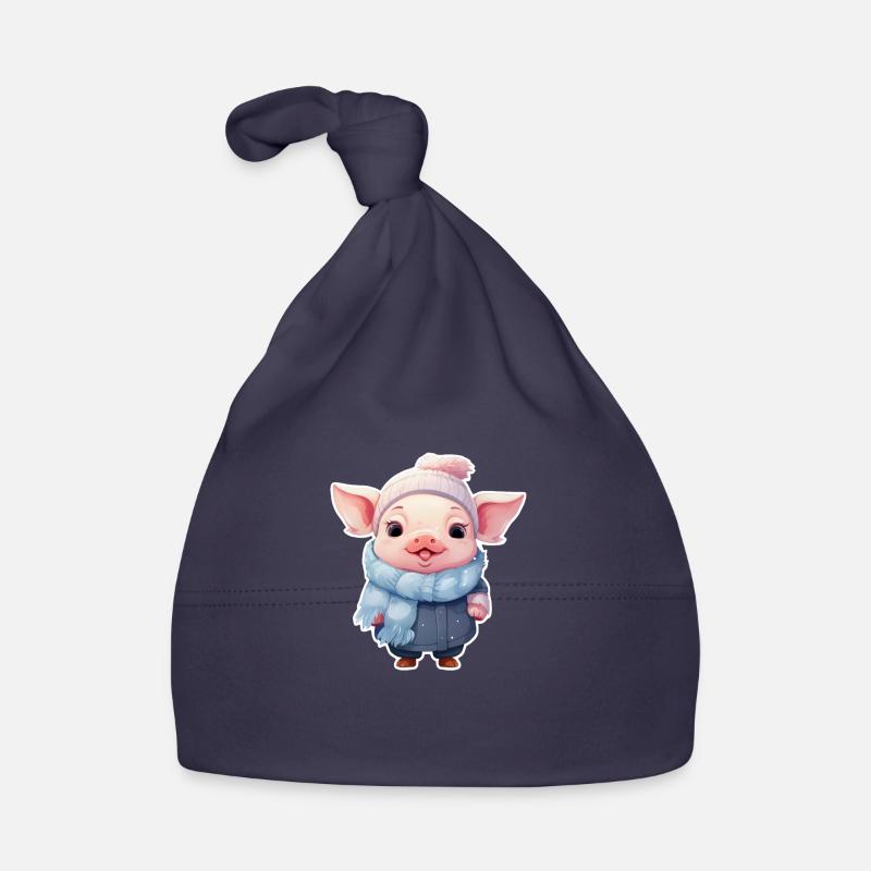 Mignon cochon est froid Bonnet bio Bébé