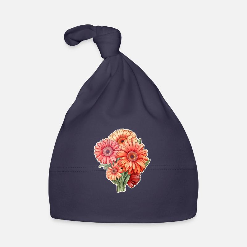 Gerbera Daisies 4 Flowers Organic Baby Cap